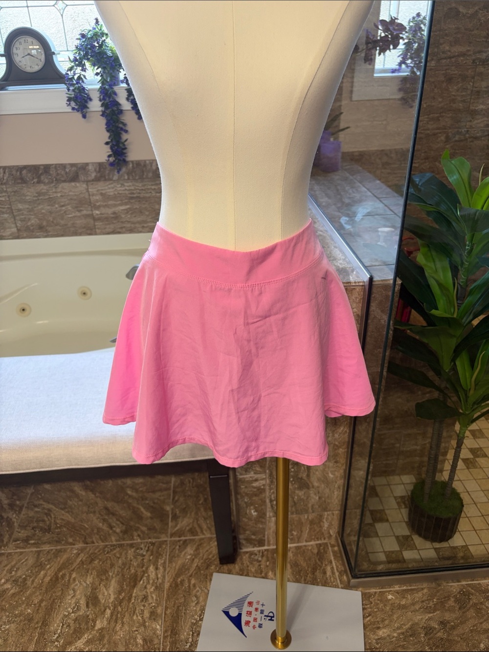 Women's Pink Skater Skirt with Comfortable Waistband